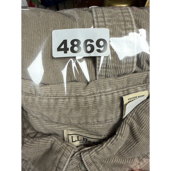 LL Bean Corduroy Shirt Mens XL Beige Long Sleeve Button Front Made in Canada Vtg - Picture 7 of 7